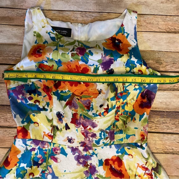 NWOT Black Label by Evan Picone Multicolored Floral Sleeveless Lined Dress Size8 - Picture 3 of 13